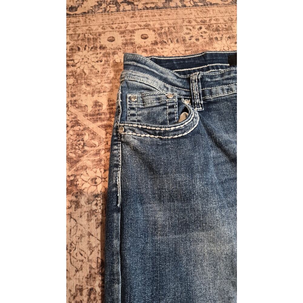 SKY Premium Collection Jeans 13/14 Y2K Rhinestone Embroidered Flare McBling - Picture 7 of 15